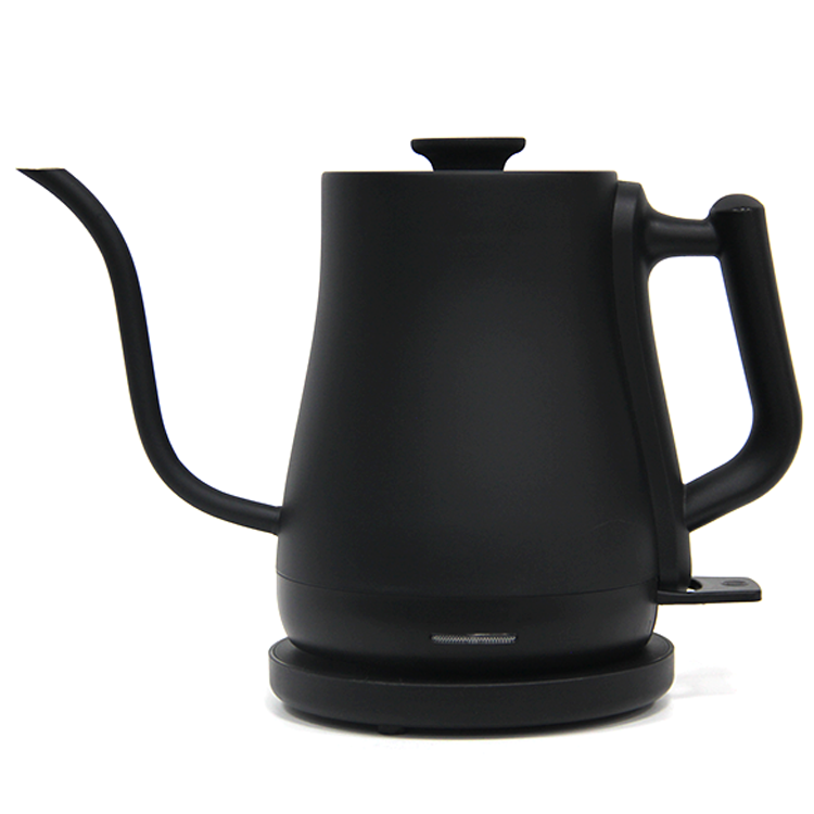 Bouilloire à café à col de cygne 1500W, Style Morden, à ébullition rapide, théière noire mate de 1,0 l, Pour café goutte à goutte à la maison
