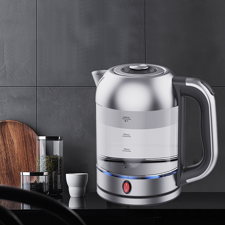 Cuisine et appareils ménagers chaudière à eau bouilloire électrique en verre bouilloire en verre électrique Portable à ébullition rapide 2.0l 
