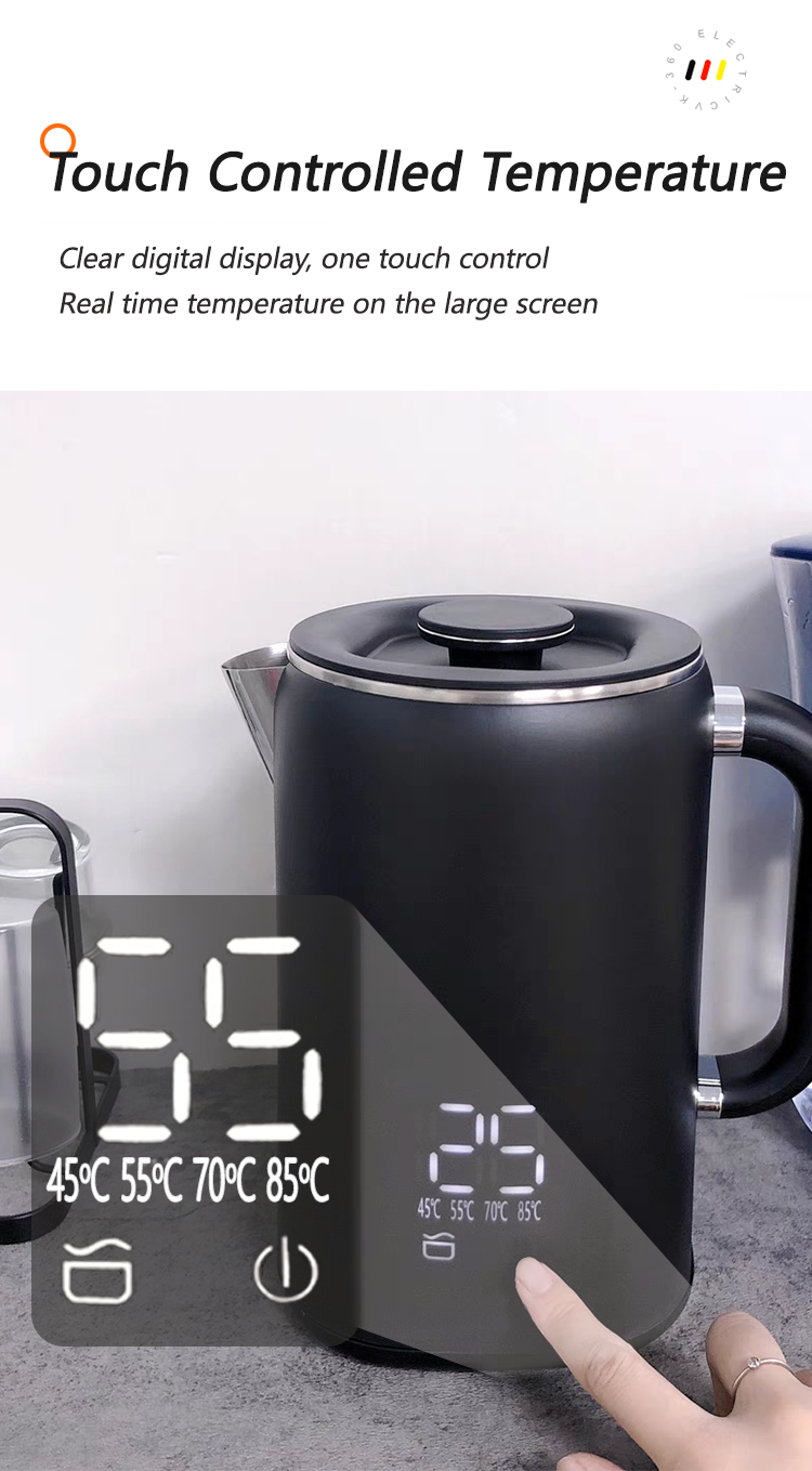 Bouilloire à thé d'eau chaude domestique Samovar, ensemble de plateaux de bouilloire électrique avec contrôle numérique de la température 
