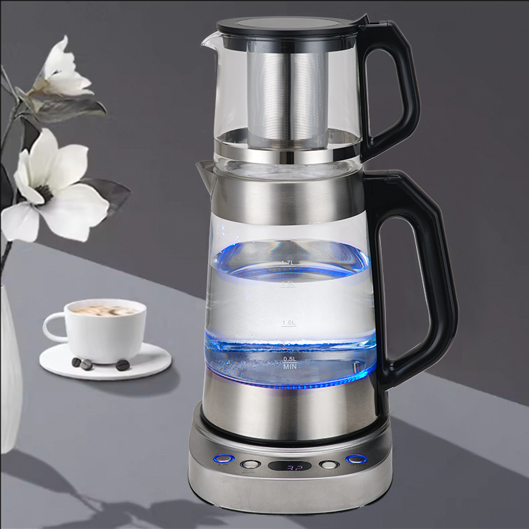 Bouilloires électriques Samovar en verre intelligent, contrôle numérique de la température, garde le thé plus chaud, en acier inoxydable, bouilloire à thé persan turque 
