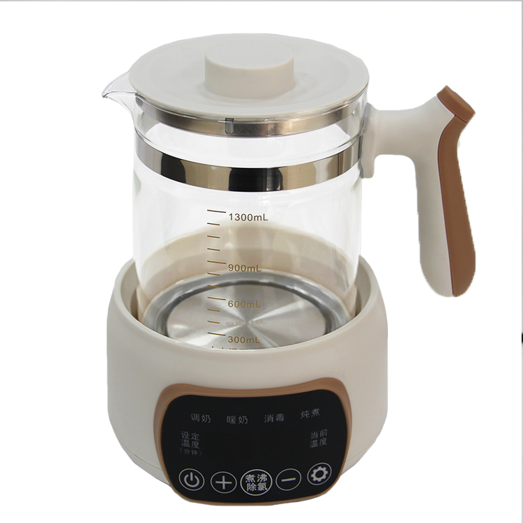 Bouilloire électrique en verre de haute qualité, 1,3 l, modulateur de Thermostat, chauffe-lait, bouilloire électrique en verre