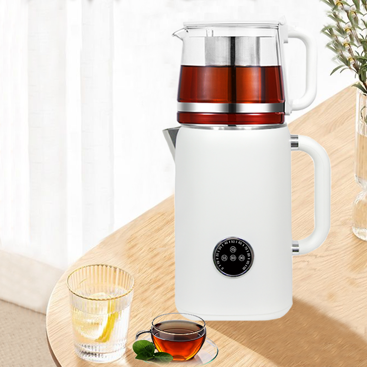 Bouilloire électrique en acier inoxydable 1.7/2,8 l, offre spéciale, Double théière turque Samovar, bouilloire à eau avec ensemble de théière 1,1 l
