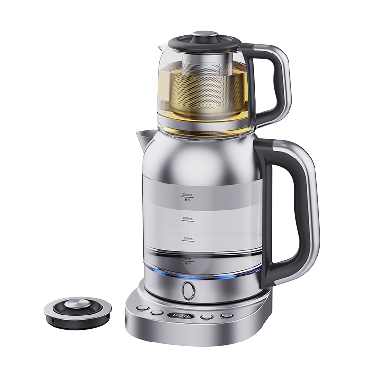 Bouilloire à eau en verre 2,0 l, nouveau Design, machine à thé électrique, Samovar, machine à thé turque pour la cuisine de la maison