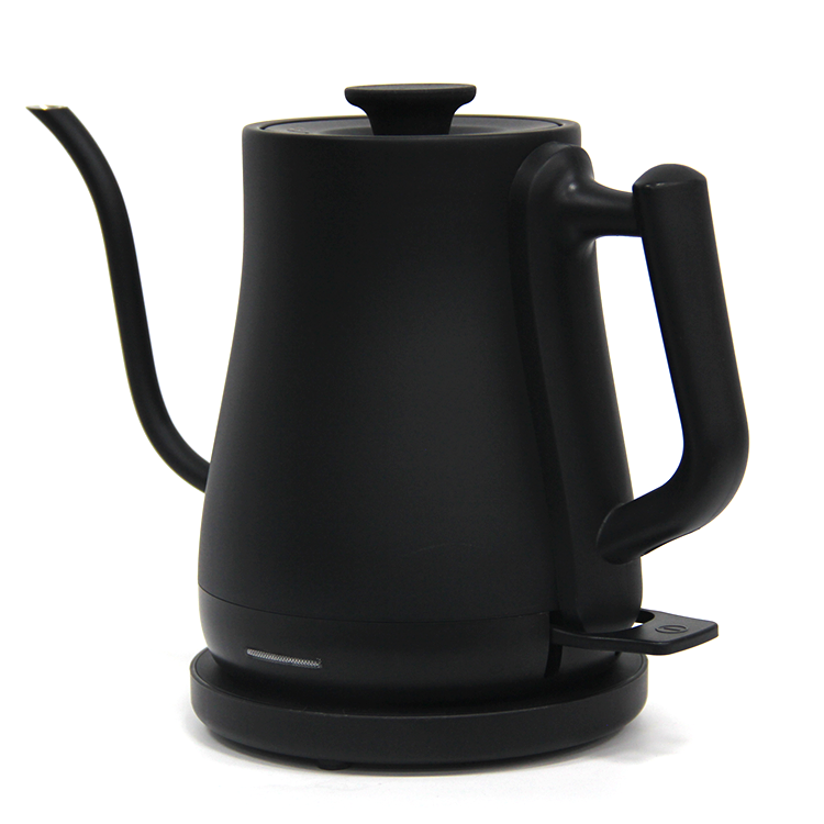Bouilloire à café à col de cygne 1500W, Style Morden, à ébullition rapide, théière noire mate de 1,0 l, Pour café goutte à goutte à la maison