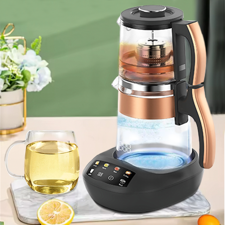 NOUVEAU EPLICATION DES MAISONS LRAN VERRE THE KETTLE 1500W MACHIME MULTIFUCTIONNEL MACHIME DOUBLE VERRE DOUBLE PRINCIPAGE avec infuseur