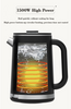 Yuekon 1,5L + 1,1 L Kettles Electronic Kettles Glass Kettle and Teapot 2 In1 Double couche avec contrôle de la température