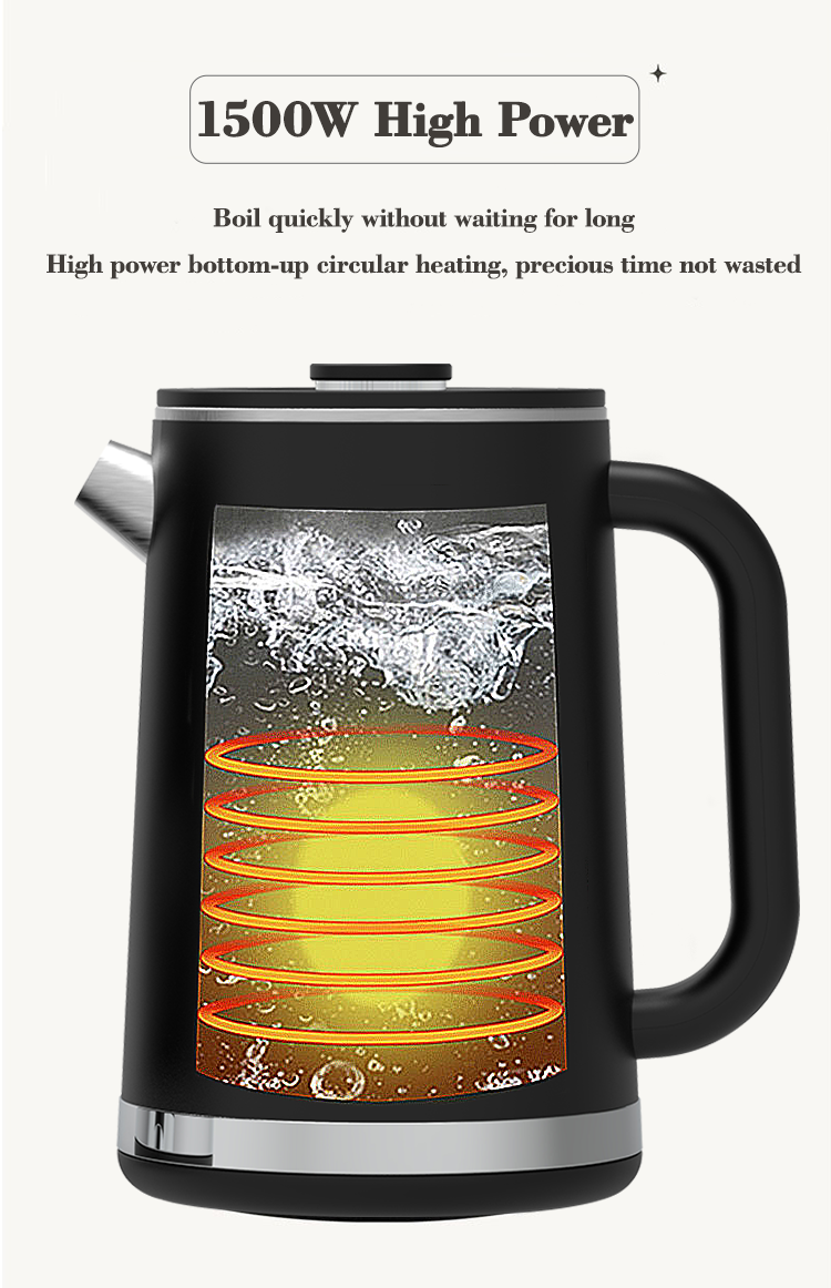 Yuekon 1,5L + 1,1 L Kettles Electronic Kettles Glass Kettle and Teapot 2 In1 Double couche avec contrôle de la température