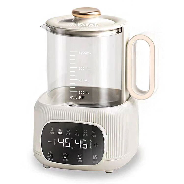 Chauffe-biberon 3 en 1, capacité de 1,3 l, modulateur de lait, mélangeur de lait et bouilloire avec fonction d'élimination du chlore