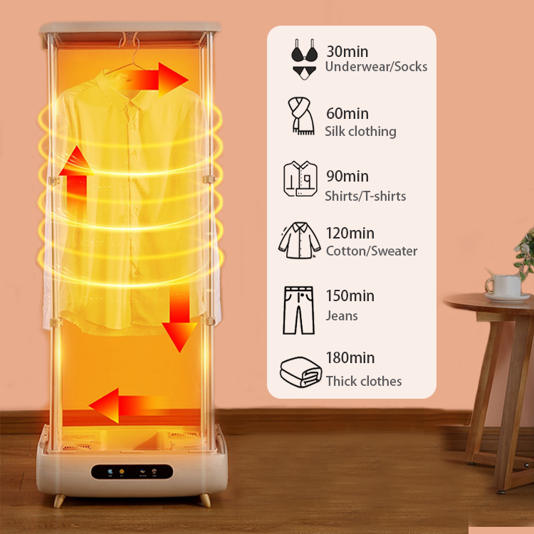 Désinfection UV Portable entièrement automatique, désodorisation à la vapeur, repassage suspendu, sèche-linge pliant