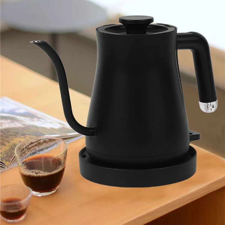 Cafetière électrique à col de cygne en acier inoxydable de 600ml, bouilloire à verser sur expresso