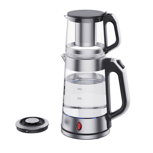  Samovar – théière combinée 2 en 1, Double théière en verre, bouilloire à thé 1,7 l + 1,0 l avec corps en verre, appareil de cuisine domestique 