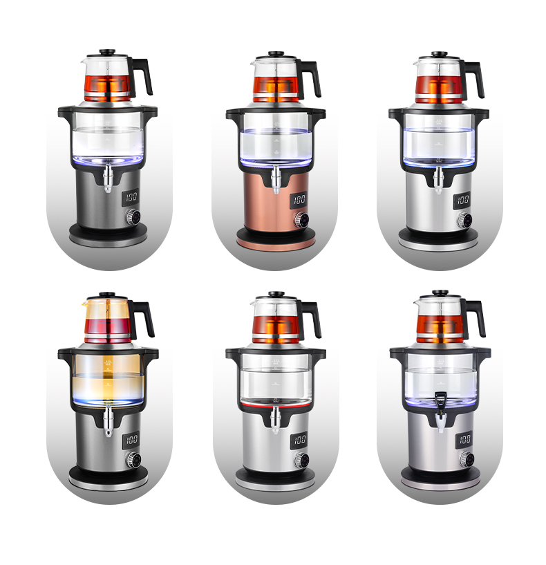 Vente en gros Skd Ckd Double Pot numérique russe Samovar 4.5L 2000W électrique en acier inoxydable automatique bouilloire turque avec théière