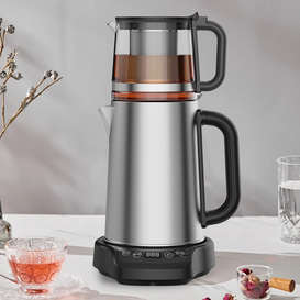 1500W Double bouilloire chauffage tactile Contrôle de thé numérique Digital Electricy Arear en acier inoxydable Samovar Turkish Tea Kettle