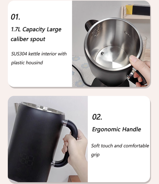 Cafetière électrique avec filtre 1.7 + 1,1 l, nouveau Design, bouilloire Samovar turque en acier inoxydable pour le thé