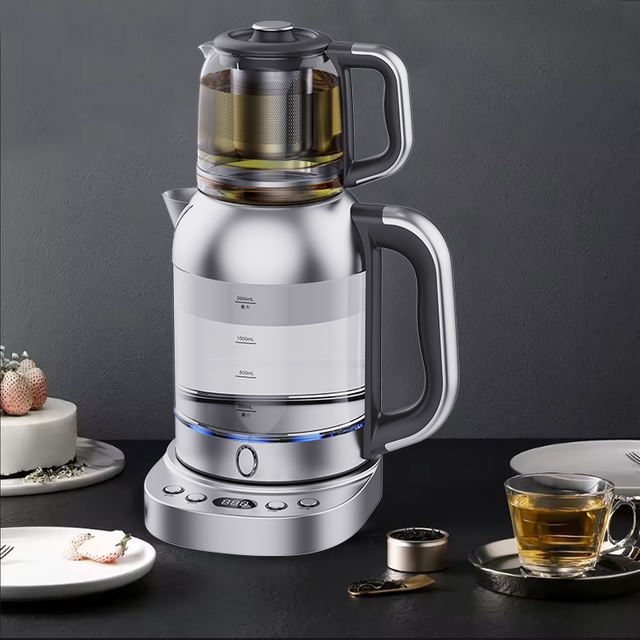 Appareils ménagers théière électrique bouilloire en verre à haute teneur en borosilicate et théière avec contrôle de température