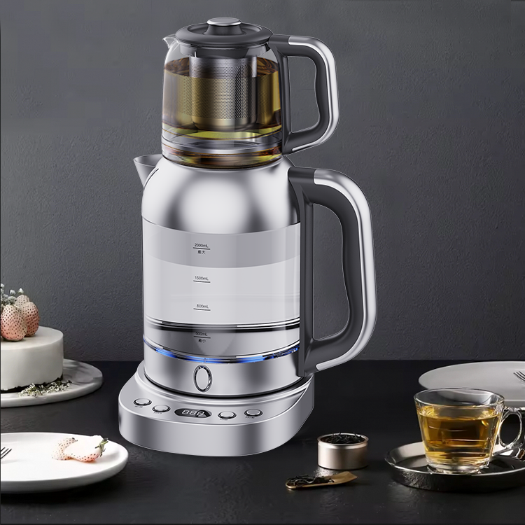 Appareils ménagers théière électrique bouilloire en verre à haute teneur en borosilicate et théière avec contrôle de température