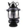 Ensemble de théière Samovar arabe, nouveau Style, Pot en céramique, Double bouilloire en acier inoxydable, bouilloire électrique Samovar avec Pot en céramique 
