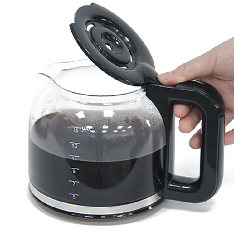 Cafetière électrique expresso goutte à goutte, 650W, arrêt automatique, 1,5 l, 5 à 10 tasses, noire