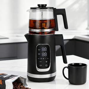 Appareil de cuisine intelligent, marmite électrique à commande numérique, double bouilloire 1.5 + 1,1 l, bouilloire sans fil avec théière