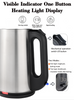 Bouilloire électrique personnalisée directe d'usine, bouton mécanique, lumière LED bleue, Base en acier inoxydable, infuseur à thé pour la maison et le bureau