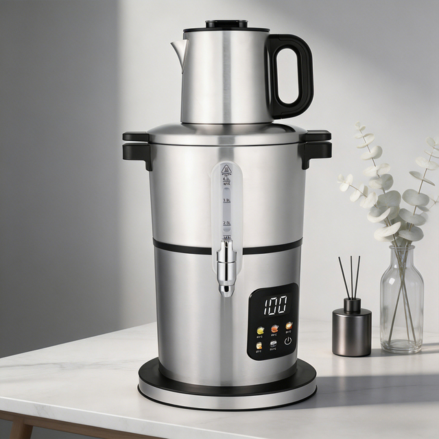 Appareils ménagers de cuisine, machine à thé turque automatique de 5,0 l, Samovar en acier détachable avec échelle de niveau d'eau