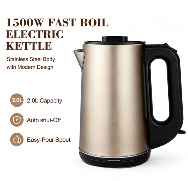 YUEKON – bouilloire électrique personnalisée en usine, lumière bleue LED, chaudière à eau Samovar turque pour le thé et la boisson quotidienne
