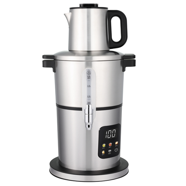 Machine à thé en acier inoxydable de haute qualité, 4,0 l + 1,0 l, chaudière à eau, bouilloire et théière électriques à Base numérique automatique