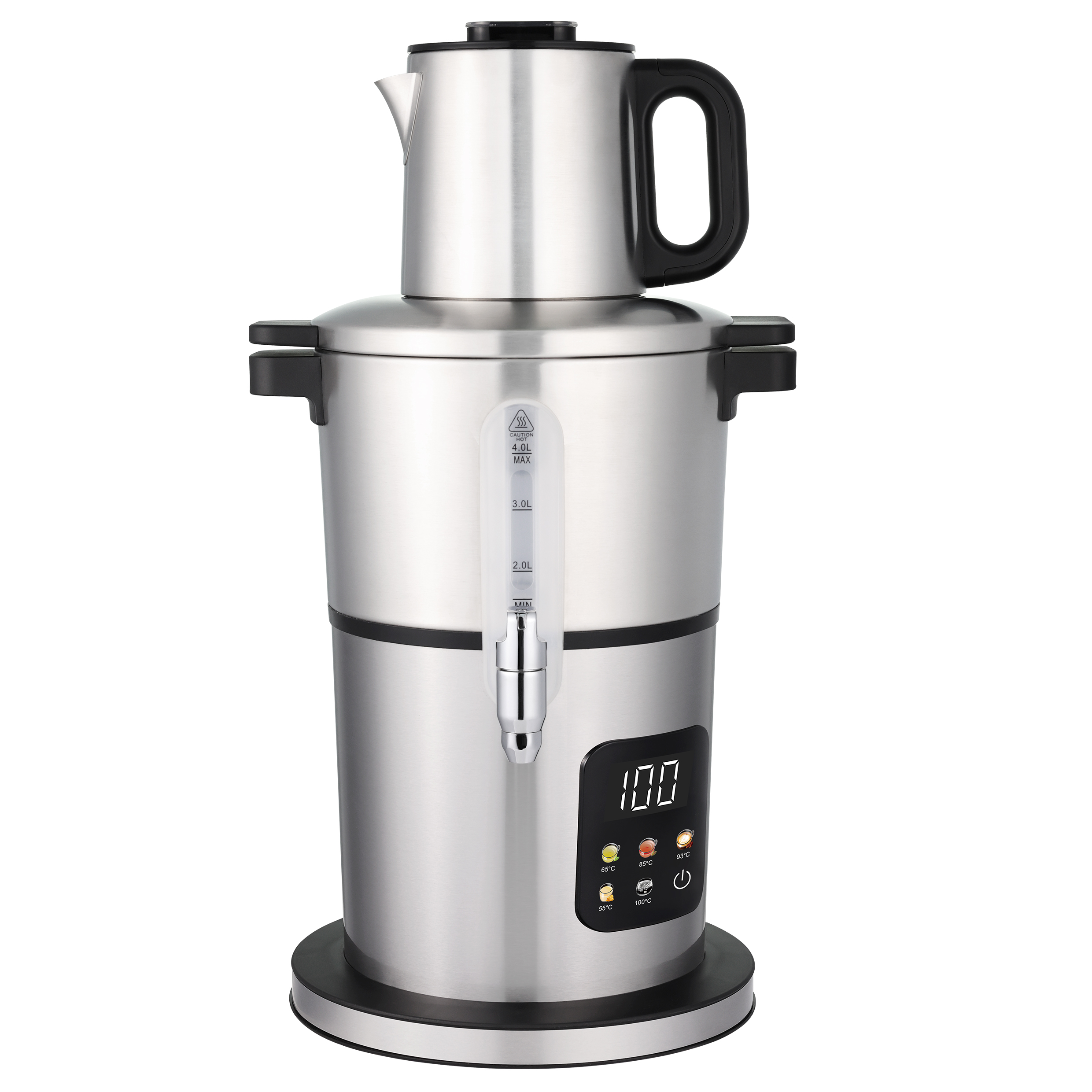 Machine à thé en acier inoxydable de haute qualité, 4,0 l + 1,0 l, chaudière à eau, bouilloire et théière électriques à Base numérique automatique