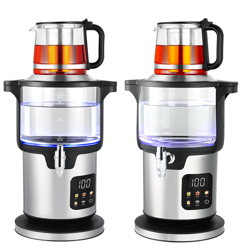Appareil électroménager intelligent, éléments en verre, affichage Led bleu, contrôle de la température, bouilloire électrique Samavar pour l'eau bouillante
