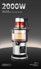 Samovar intelligent à grand écran tactile couleur, Base en acier inoxydable 304, machine à thé électrique 2000W, élément chauffant pour Samovar