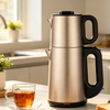 Machine à thé électrique Samovar à chauffage rapide, puissante, 1500W, Machine à préparer le thé, réservoir principal de 4l + théière en verre Borosilicate de 1l