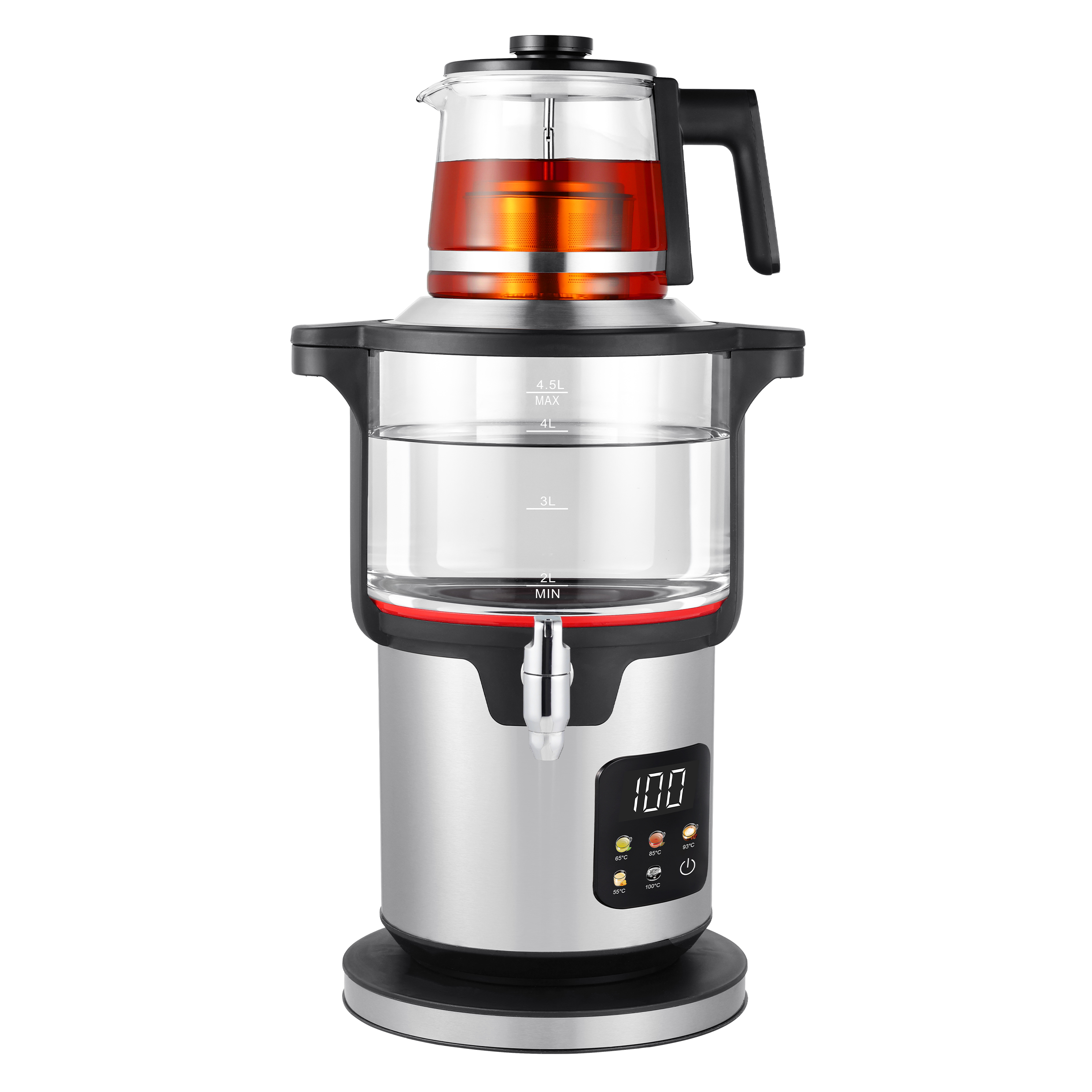 Samovar intelligent à grand écran tactile couleur, Base en acier inoxydable 304, machine à thé électrique 2000W, élément chauffant pour Samovar